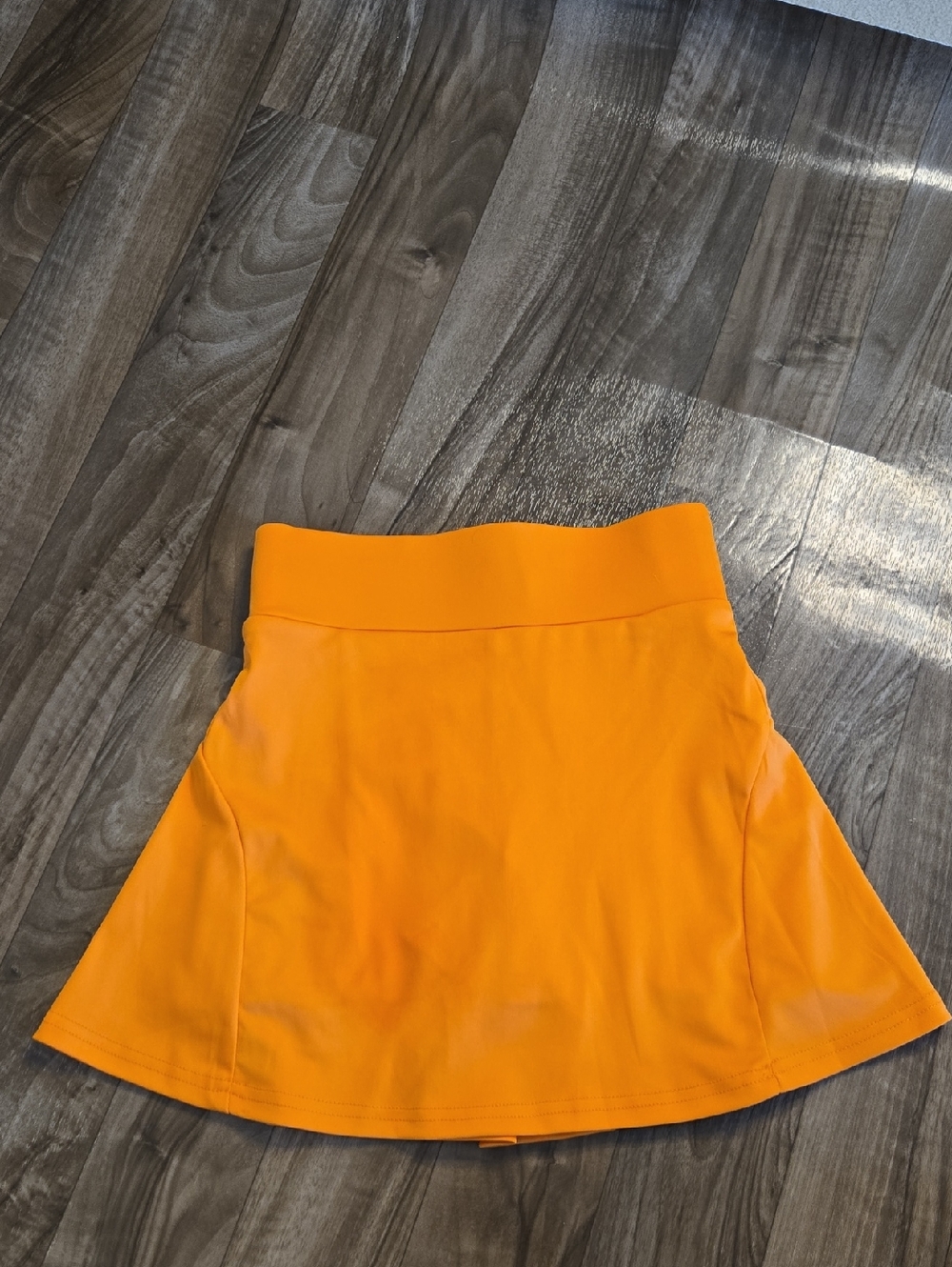 Bright Orange Circle Skirt with Stretch Waistband